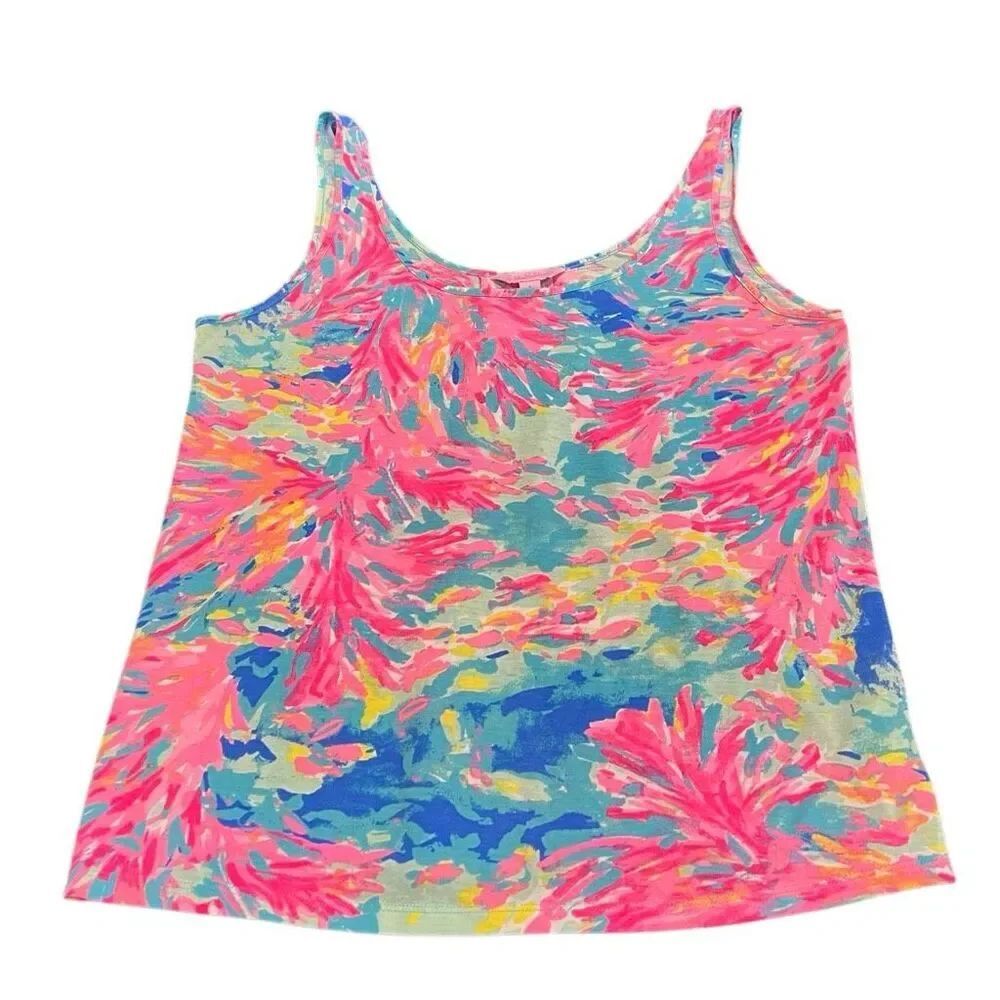 Lilly Pulitzer Women's Tropical Sleeveless Kinsey Tank Top Multicolor Size Small
